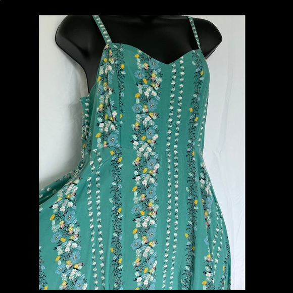 Green floral cotton dress - Picture 4 of 4